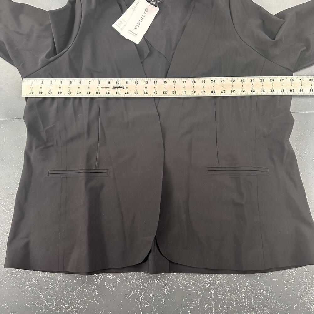 Athleta Avenue Blazer Womens 24 Black Formal Buisness Casual Roll Sleeve NWT - Picture 4 of 6
